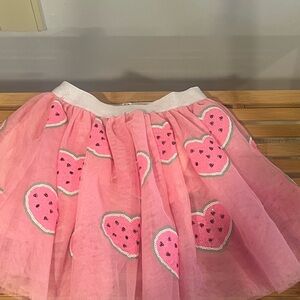Pink Tulle Skirt with Sequined Watermelons